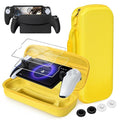 CoBak Hard Carrying Shell Case for PlayStation Portal Remote Player - with 2 Screen Protector 1 Grip Case 4 Thumb Grip Caps Hard Outer Cover for PS5 Portal Yellow