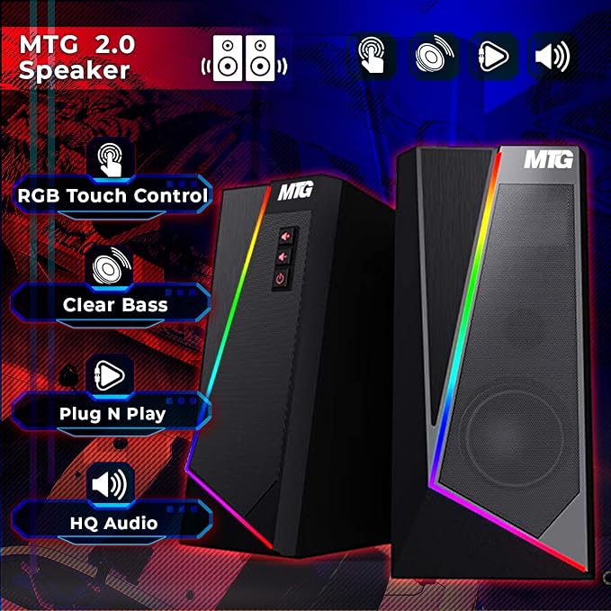 Gaming Kit for PC RGB Keyboard and Mouse Gaming Headphone Large LED Desk Mat with Smooth Surface RGB Speaker for Desktop Computer Xbox and PS4 Gamers - MTG 4 in 1 Combo