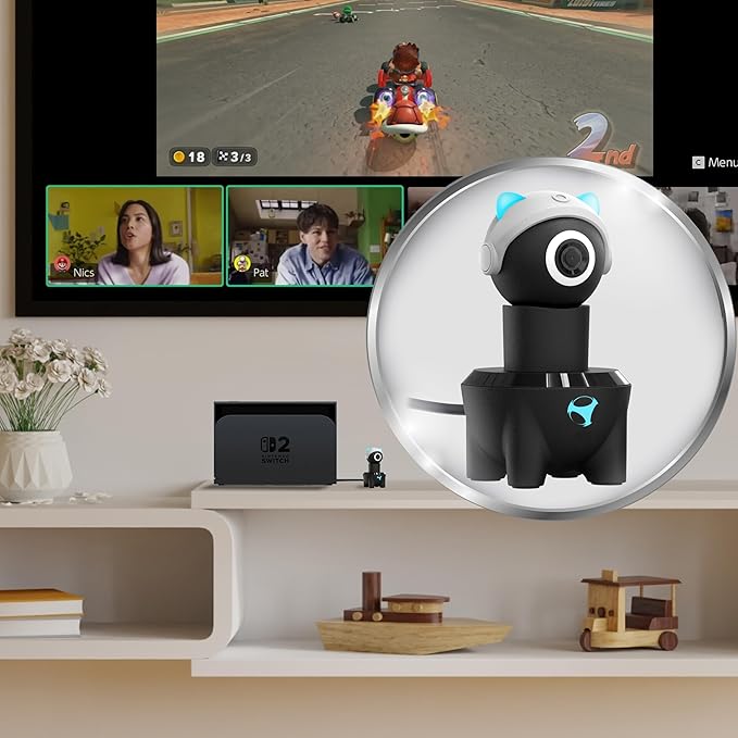 Subsonic - Playcam 1080 für Nintendo Switch 2 Full HD Kamera mit 1080p Auflösung 180° Verstellbares Weitwinkelobjektiv USB-C Anschluss Datenschutzabdeckung - Blau