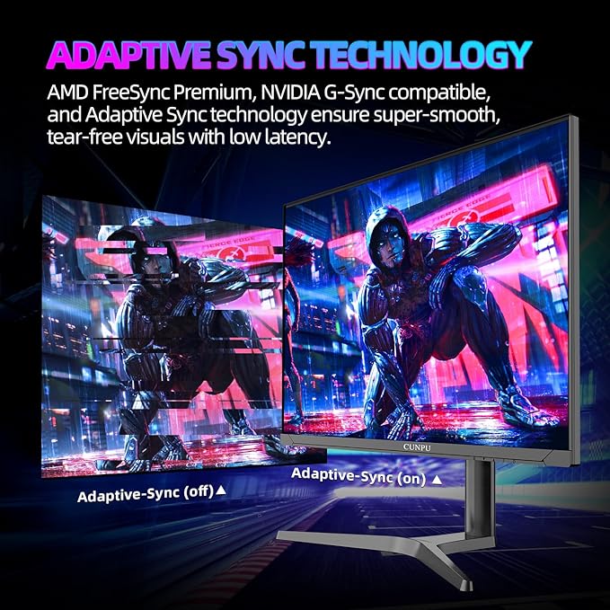 32 Inch Gaming Monitor QHD (2560 x 1440) 2K IPS Panel 165Hz 1ms GTG sRGB 100%Freesync HDR10 VESA MountableDisplayport HDMI Height/Tilt/Swivel/Pivot Adjustment PC Monitor for Gamers