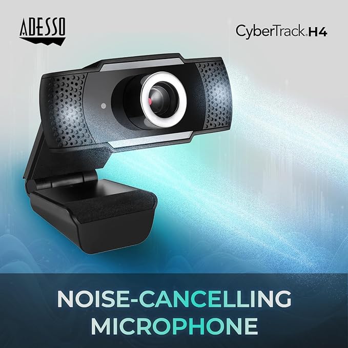 Adesso CyberTrack H4-TAA 1080P HD USB Webcam with Built-in Microphone TAA Compliant Made in Taiwan
