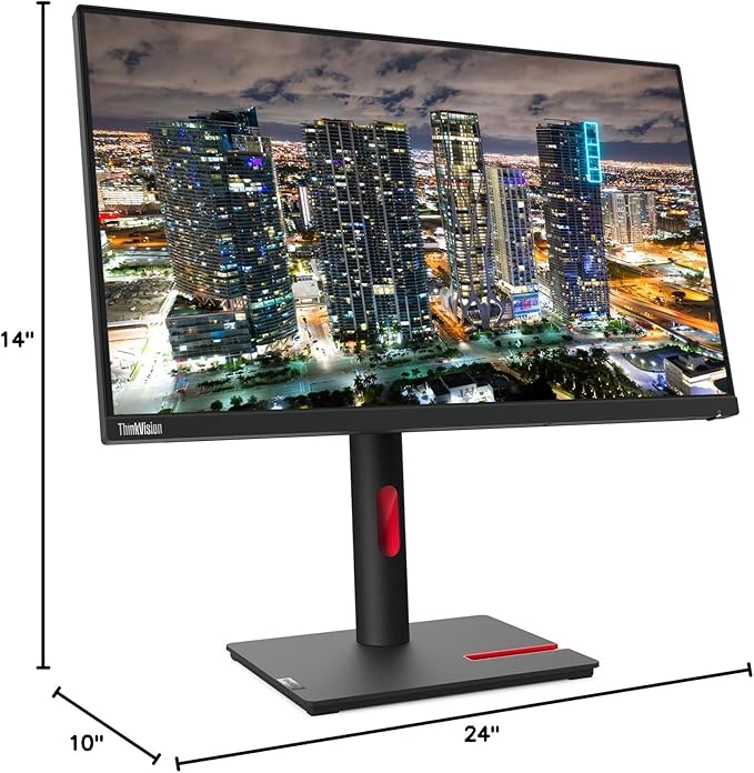 Lenovo ThinkVision T24i 24-inch 1920 x 1080 LED Backlit Full HD Widescreen LCD Monitor 2-Pack Bundle with HDMI VGA DisplayPort USB Hub