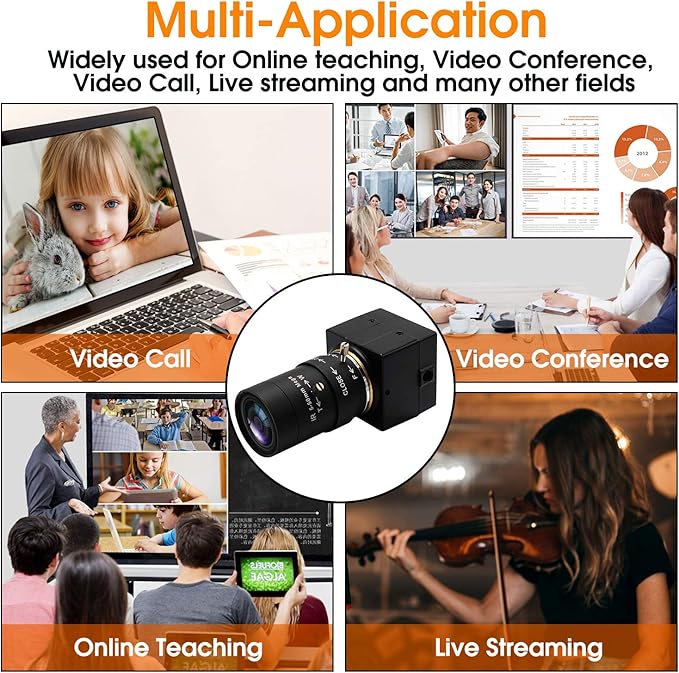 SVPRO 2MP USB Web Camera - 5-50mm 10X Optical Zoom Lens CS Mount 1080P HD CMOS 100fps/60fps UVC Mini Cam OTG Drive Free PC Webcam