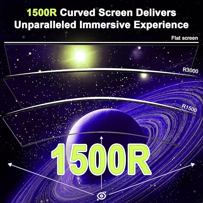 Amzfast 49 Inch Curved Monitor 120Hz DQHD 5120x1440p Ultrawide Gaming Monitor 120% sRGB 1500R 1ms MPRT HDR Adaptive Sync PIP/PBP Height Adjustable HDMI 2.0/DP 1.4 VESA 75x75 AMZG49C7U