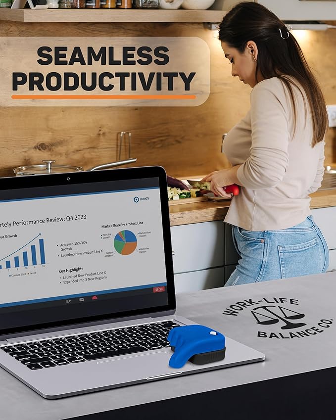 Work-Life Balance Rechargeable Trackpad Jiggler - Undetectable Mechanical Mouse Mover for Laptop Automatic Shaker to Keep Screen Active Cordless Device Remote Work Trackpad Tech Essential - Blue