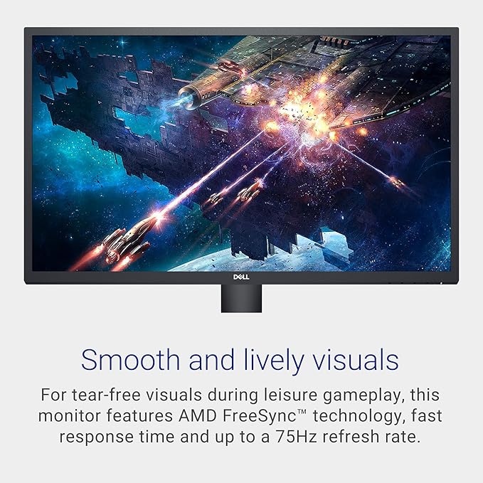 Dell SE2722H Monitor - 27-inch Full HD (1920 x 1080) 60Hz 8ms Display HDMI/VGA Connectivity AMD FreeSync Technology Tilt Adjustability - Black