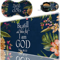 Durable Desk Mat + Wrist Rest Pad + Coasters Set Large Gaming Office Mouse Pad 31.5 x 11.8 Extended Non-Slip Rubber Keyboard Pad Laptop &amp Home Christian Psalm 46-10