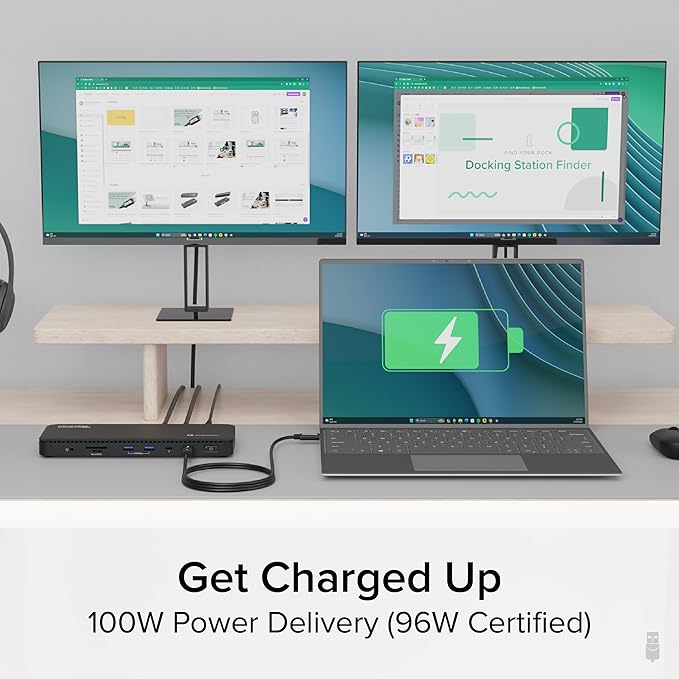 Plugable Thunderbolt 4 Dock with 100W Charging Thunderbolt Certified Laptop Docking Station Dual Monitor Single 8K or Dual 4K HDMI for Windows and Mac 4X USB Gigabit Ethernet (TBT4-UD5)