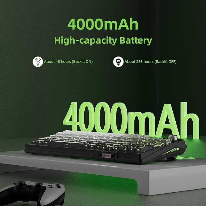 KUTETHY Wireless Mechanical KeyboardSmart Display &amp KnobTri-Mode BT5.0/2.4GHz/USB-CHot Swappable Pre-lubed Linear SwitchesContour keycapsRGB Backlit Gaming Keyboard (Ghost Switches)