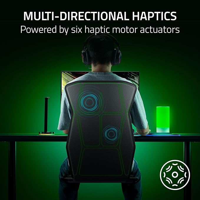 Razer Freyja HD Haptic Gaming Chair Cushion: Multi-Directional Haptics - Haptic EQ Customization via Razer Synapse - HyperSpeed Wireless &amp Bluetooth - Adjustable Strap for Universal Fit