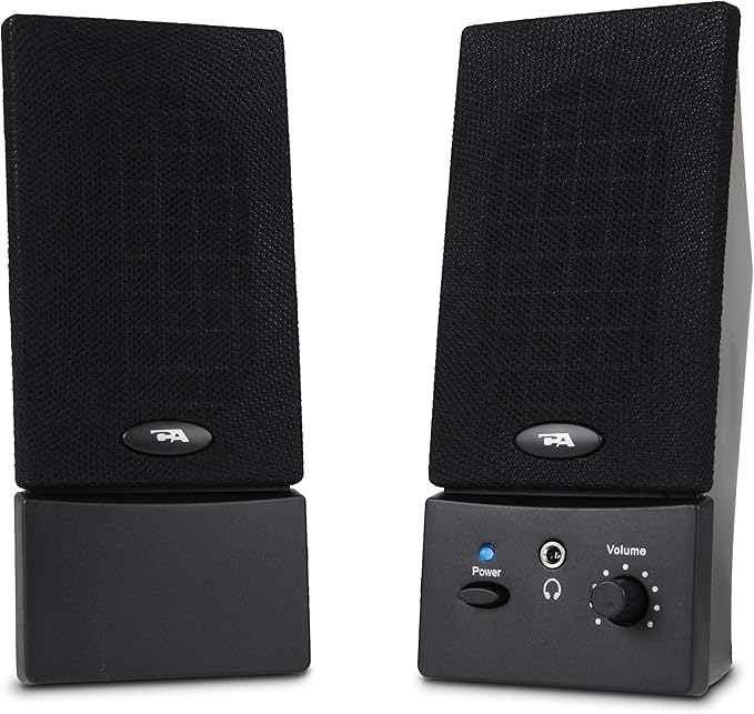 Cyber Acoustics USB Powered 2.0 Desktop Speaker System with 3.5mm Audio for Laptops and Desktop Computers (CA-2016) Black