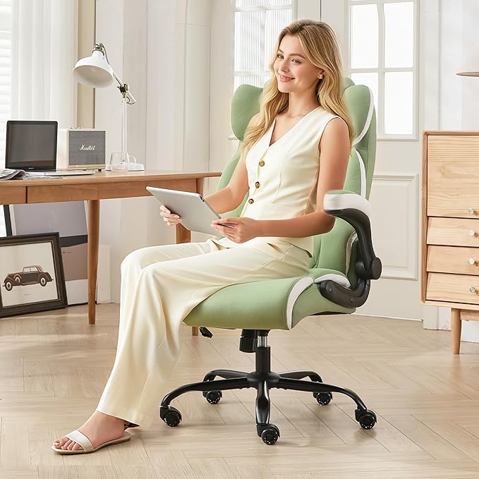 500lbs Big and Tall Office Chair Adjustable Lumbar Support for Back Pain Extra Wide Seat Executive Office Chair Thick Armrest Pad Heavy Duty Base&ampUpgraded Wheels Ergonomic Comfy Computer Desk C