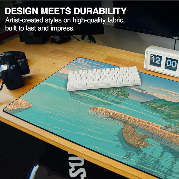 MPCO. Original Large Gaming Desk Mat – 36 x 17 Duraglyde Ukiyo-E Izuno Mitsu Full Desk Mouse Pad for Smooth Precision – Non-Slip Washable Extra-Large PC Mouse Pad for Gaming Sessions