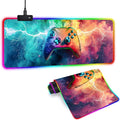 XL Led Gaming Mouse Pad with 14 Light Modes - Light Up Gamer Mouse Pad31.5 x 11.8in Non-Slip Gamepad Style RGB Large Gamer MousepadBlack Long Glowing Gaming Accessories for DeskWaterproof
