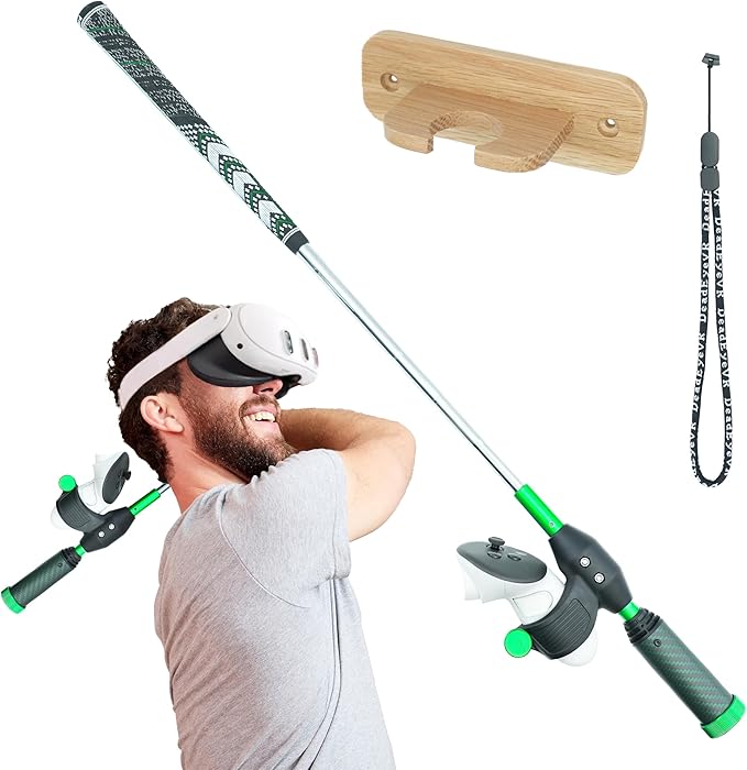 DeadEyeVR - DriVR Elite Chrome - Golf Club for Quest - Realistic VR Golf Simulator Handle - Weighted VR Golf Club Grip for Enhanced Play