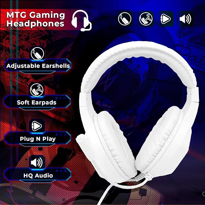 Gaming Kit for PC RGB Keyboard and Mouse Gaming Headphone Large LED Desk Mat with Smooth Surface with RGB Modes for Desktop Computer Xbox and PS4 Gamers - MTG 4 in 1 Combo