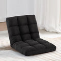 Folding Floor Chair with Back Support Adjust Lay Flat Recliner Oversized Lounge Wide Lazy Boy Gaming Ergonomic Single Sofa Seat for Living Room Bedroom(Black)
