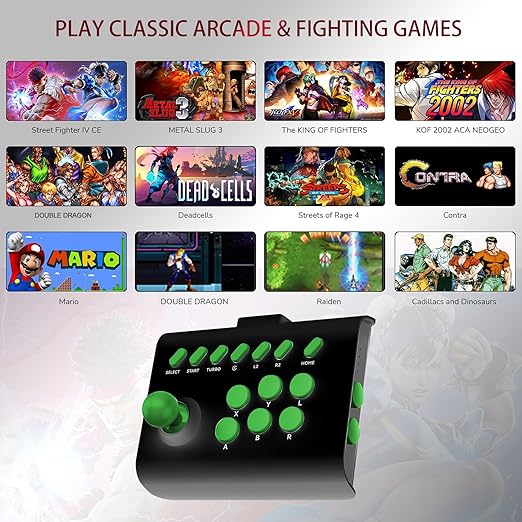 arVin Arcade Fight Stick Joystick Game Controller for iPhone iOS Android PC Fighting Stick for Nintendo Switch/PS3/PS4 Arcade Rocker Gamepad with Turbo &amp Marco for Emulators/Cloud/PS Remote Play/S