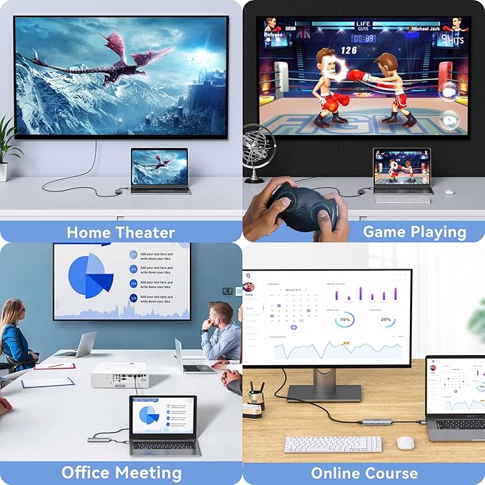 Docking Station for MacBook Pro AirUSB C Docking Station Dual MonitorDual HDMI Adapter Hub for Mac MacBook Pro with 2 HDMI(4K @60Hz) 3 USB3.0SD TF Card Reader and 100W PD USB C Port