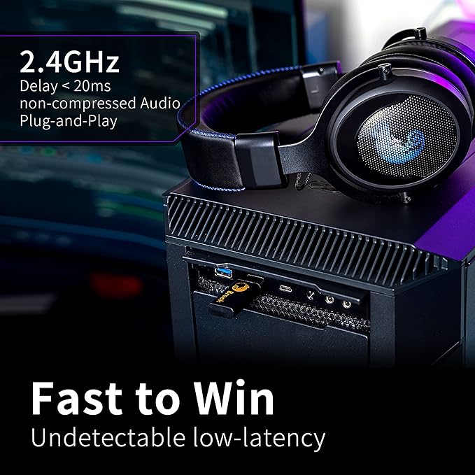 Brook 2.4GHz Wireless Headset - Cross-Platform Wireless Gaming Headset for PS5 PS4 PC Mac Android and NS Low Latency (with Extra Earpads)