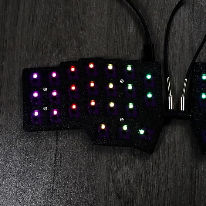 YMDK Low Profile Split Chocolate Keyboard Corne V4.1 Ergonomic 46 Keys Hotswappable 40% Layout 3D Print Case PLA RGB Vial Keyboard Kit