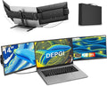 DEPGI 14 Laptop Screen Extender 1200P FHD One Cable Connect Portable Triple Monitor Dual Screen Monitor Fits 13-17.3 Laptop with Stand for MacOS/Windows