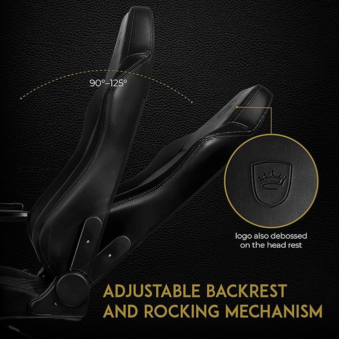noblechairs Hero Gaming Chair/Office Chair with Lumbar Support PU Faux Leather Black