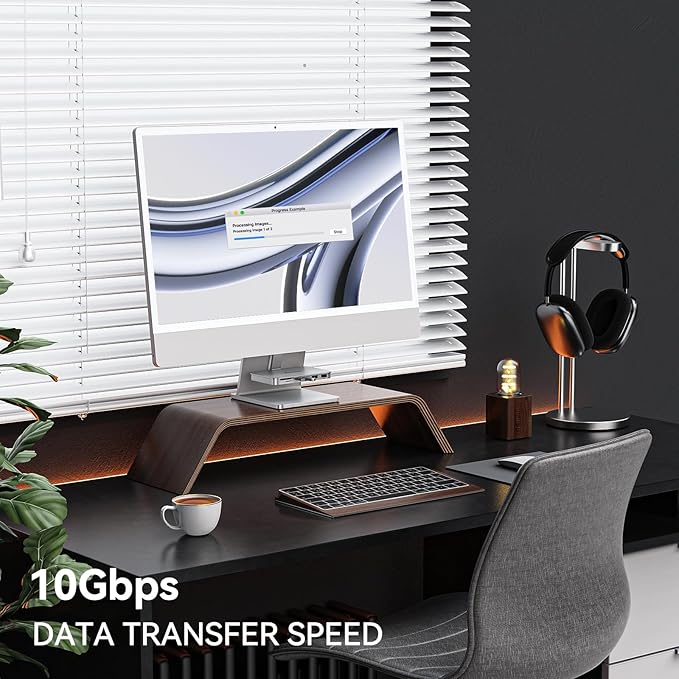 Minisopuru iMac Hub - Compatible with iMac 24 inch M1/M3/M4 and Studio Display 27 inch Accessories Support Max 10Gbps M.2 SSD (SSD Not Included) USB A/C 10Gbps SD/TF Silver.