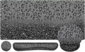 iLeadon 4in1 Ergonomic Desk Mat Set with Wrist Rest Keyboard Pad and Coaster Black Leopard