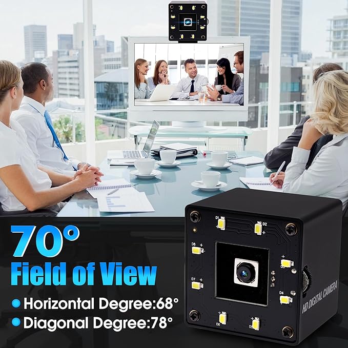 USB Camera 16MP Webcam Autofocus 68Degree Lens with Day and Night Vision Metal Case4K PC Camera UVC Plug and Play for Industrial Machine Video Webcam on ComputersJetson NanoRaspberry Pi