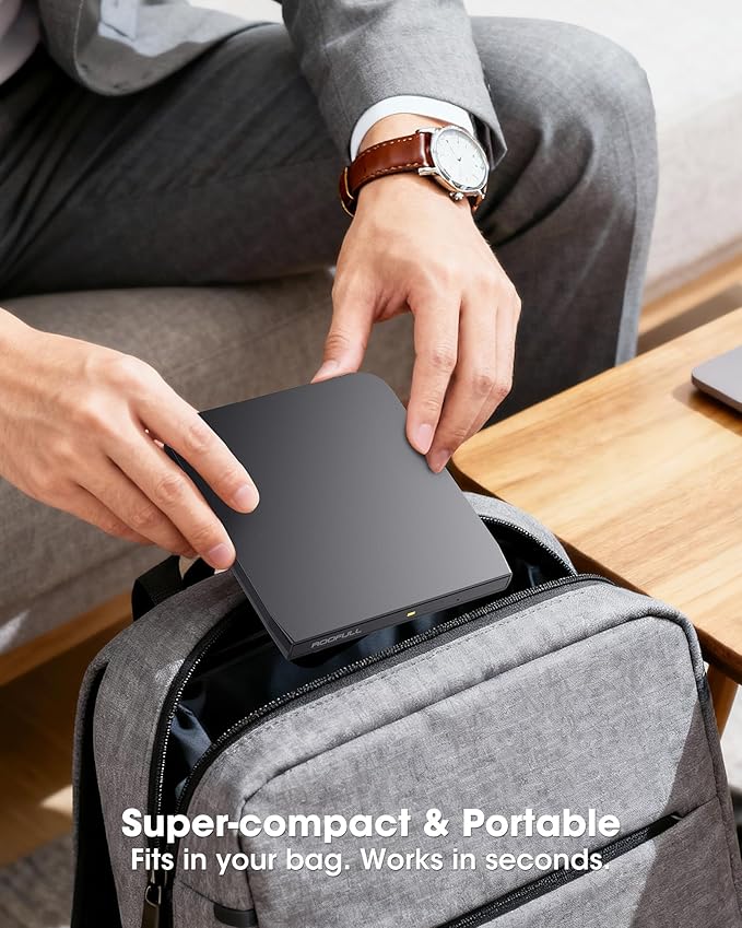 ROOFULL New USB 3.0 External CD DVD Drive with Ethernet Adapter USB-A/C Ports SD/TF Card Slot Carrying Case USB-C CD DVD Reader Burner Writer Player Optical Disc Drive for Windows &amp Mac Laptop
