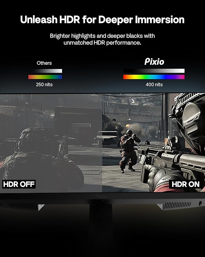 Pixio PX277 Prime Neo 27 inch 180Hz Refresh Rate QHD 1440p Resolution Fast IPS Panel 1ms GTG Response Time Gaming Monitor with Adaptive Sync