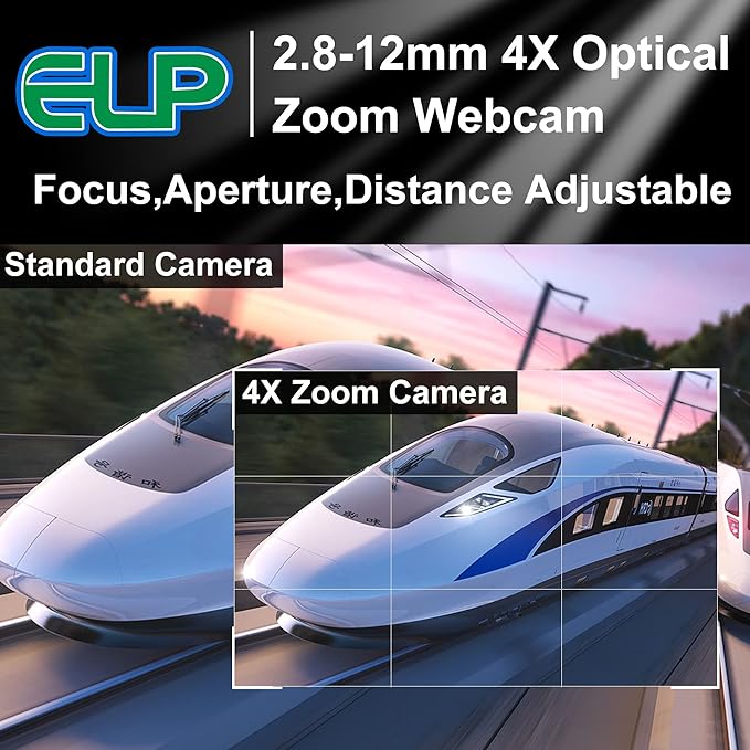 5mp USB Camera with Zoom 2.8-12mm Lens Webcam Variable Focus PC Camera Mini UVC USB2.0 USB with Camera for Computer Manual Zoom Close-up Camera Industrial Varifocal Web Camera for Raspberry Pi Laptop
