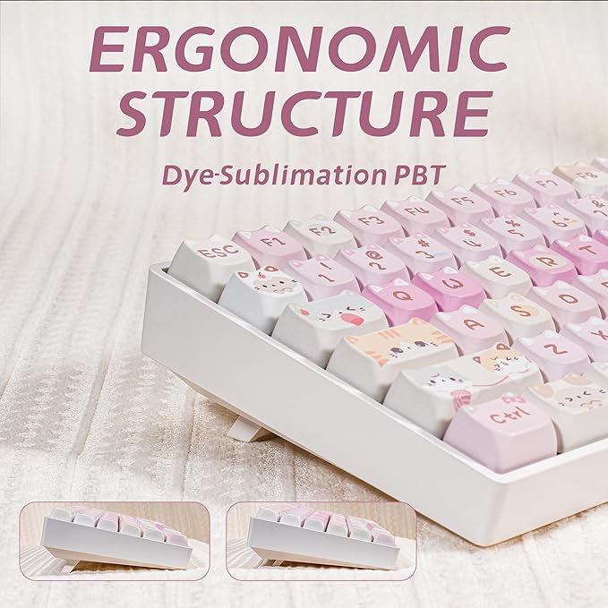 ZORNHER ZH100 Wireless Cat Mechanical Keyboard98% Pink Cute Creamy Keyboard with Number PadFull Size Girly Kitty Gaming KeyboardMeow Meow Squad KeycapsSilent Quiet SwitchesHot-Swappable