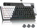 Womier Wireless Gaming Keyboard 60 Percent with QMK/VIA Topographic Creamy Mechanical Key Board RGB Custom Gasket Hot Swappable for Windows &amp Mac-POM Linear Switch (Q61)