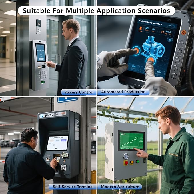10.1 inch Industrial Touchscreen Panel PC10 Point Capacitive Touch Screen ComputerIP65 Ultra-Thin Industrial Monitorfor FactoryAutomationKioskSmall Business(I5-7200U8GB RAM 128G SSD)