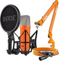 Rode NT1 Signature Series Condenser Microphone (Orange) with Or PSA1+ Studio Boom Arm and XLR-3 Cable (Orange)