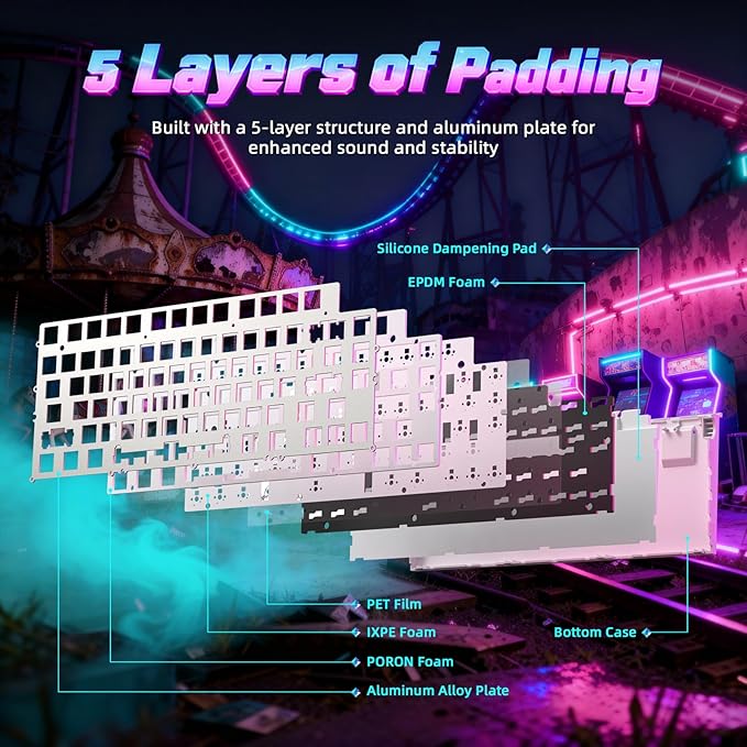 ATTACK SHARK R85 HE 75% Magnetic Wired Gaming Keyboard8KHz Polling Rate Rapid Trigger0.005mm RT Precision256K Scan RateCustom Hot-SwappableWeb Driver PC Keyboard for Gamer/Win/MacWhite Contour