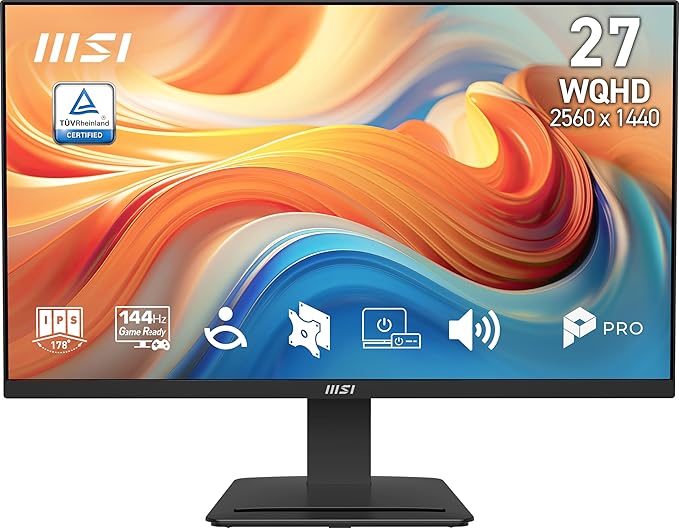 msi PRO MP273Q E14 27-inch IPS 2560 x 1440 (QHD) Computer Monitor 144HzAdaptive-Synch HDMI DP Port VESA Mountable Tilt Speaker 1ms Black