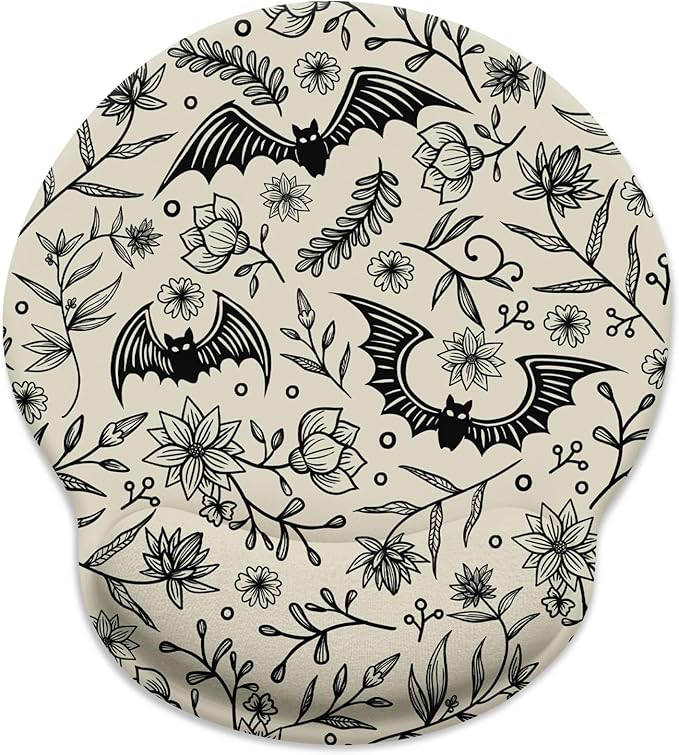 Goth Bat Ergonomic Mouse Pad with Wrist Rest Extra Large Gaming Computer Mousepad