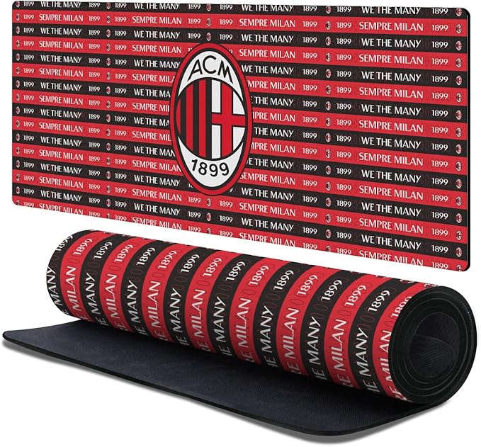 Head Case Designs Officially Licensed AC Milan Sempre Milan 1899 Crest Logo 37.4 x 15.75 x 0.16 inches (900 x 400 mm) - XL Gaming Office Desk PC Keyboard Mouse Mat Pad