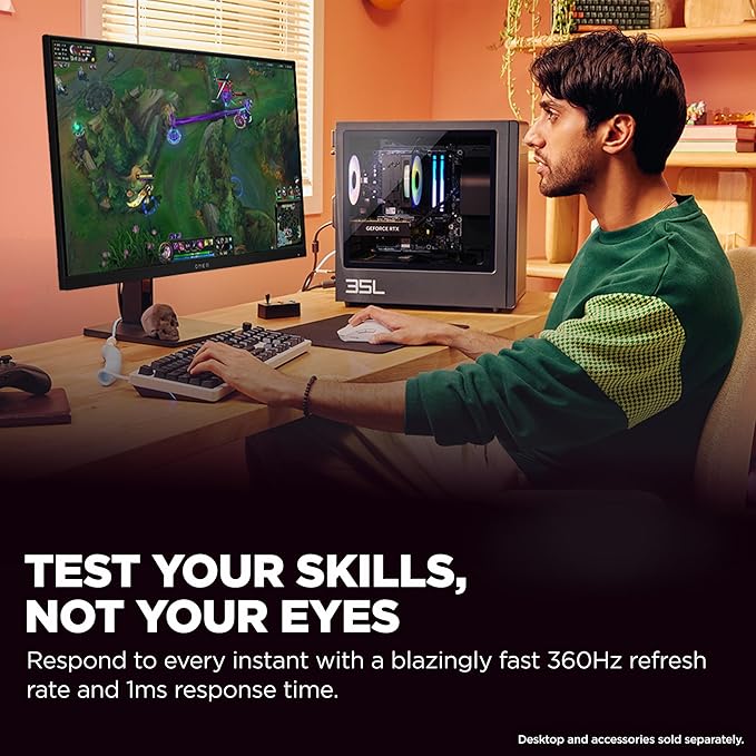 HP OMEN 24.5 inch FHD 360Hz Gaming Monitor FHD Display (1920 x 1080) IPS Panel Technology VESA DisplayHDR 400 1ms GtG (with Overdrive) NVIDIA G-SYNC Compatible Black OMEN 25 (2025)