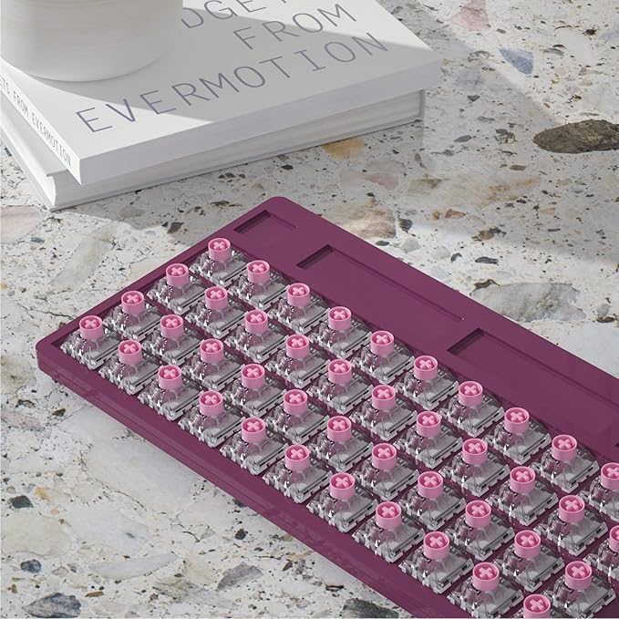 KAILH Box Silent Pink 3-pin 35gf Linear Mechanical Keyboard Switch with Dustproof and IP56 WaterproofCompatible with MX Mechanical Keyboard with 5-pin hot swappable (30pcs Pink Lianer)