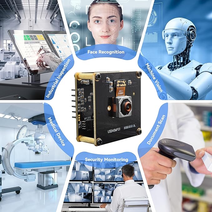 48MP Ultra HD Autofocus USB Camera – 4K Video &amp 8000×6000 Still – 70° No Distortion Lens for Lightburn Laser Engraver | Machine Vision | Embedded Systems