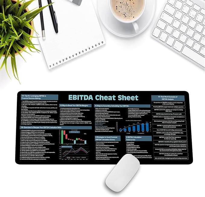 EBITDA Cheat Sheet Mouse Mat KMH Mouse Pad Financial Analysis Large Desk Pad Mouse Pad for Accountants Analysts Mousepad Gift Essential Computer Accessories for Study Work and Reference Purposes