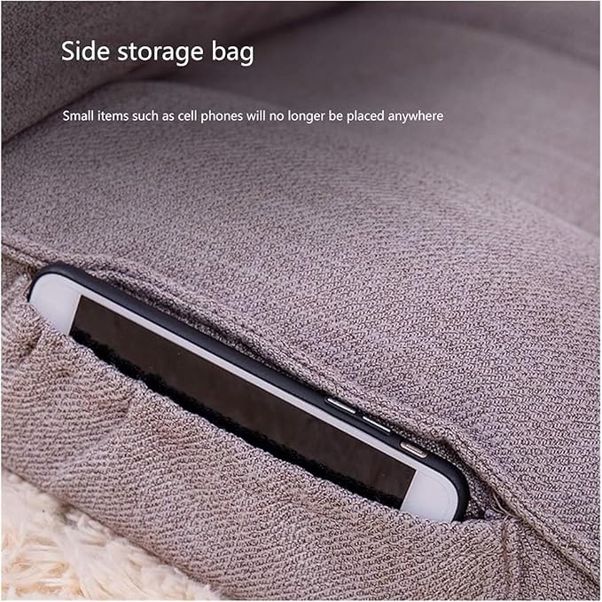 ELEFOCUS Folding Sofa Chair Folding Floor Chair Removable and Washable Built-in Latex Cushion Bay Window Chair for Bedroom(Geay)