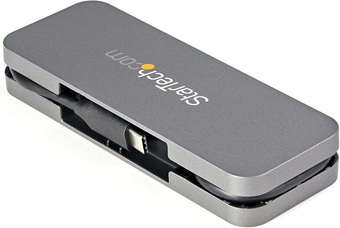StarTech.com 4 Port USB C Hub - 3X USB-A/1x USB-C - 5Gbps USB 3.0 Type-C Hub (3.2/3.1 Gen 1) - Bus Powered - Portable USB-C to USB-A Adapter Hub - 11.2 (28.5cm) Cable w/Cable Management (HB30CM3A1CB)