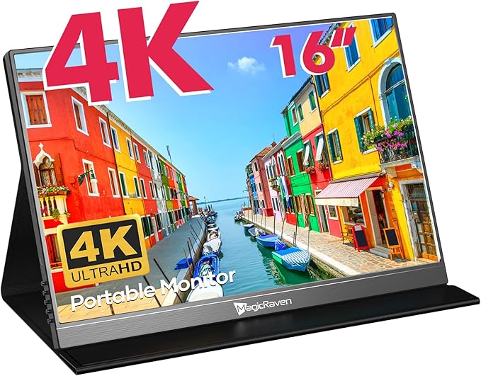 4K Portable Monitor 16 3840x2400 IPS Laptop Screen 1500:1 400 Nits Screen USB C HDMI Computer Gaming Display with Speakers &amp Smart Cover Travel Monitor for PC Phone PS5/4 Xbox Switch