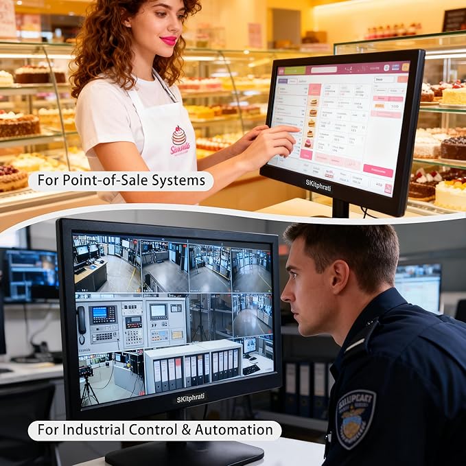 15 inch 1920x1080 Touchscreen Monitor 10-Point Multi Touch Screen with HDMI VGA 60Hz 16:9 Aspect Ratio VESA Secondary Monitor for PC Computer Windows Ras Pi