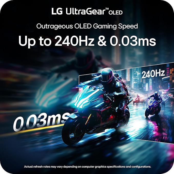 LG 27GX704A-B 27-inch Ultragear QHD (2650x1440) OLED Gaming Monitor 240Hz 0.03ms NVIDIA G-Sync Compatible AMD FreeSync Premium Pro HDR TrueBlack400 HDMI 2.1 DisplayPort Black (Renewed)